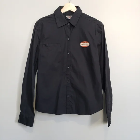 Harley Davidson Fitted Long Sleeve Button Up Top - Picture 3 of 11